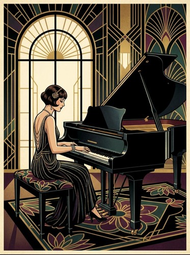 Art deco 20er jahre dame - art,