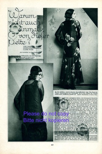 Mode 20er jahre - bericht, 1930